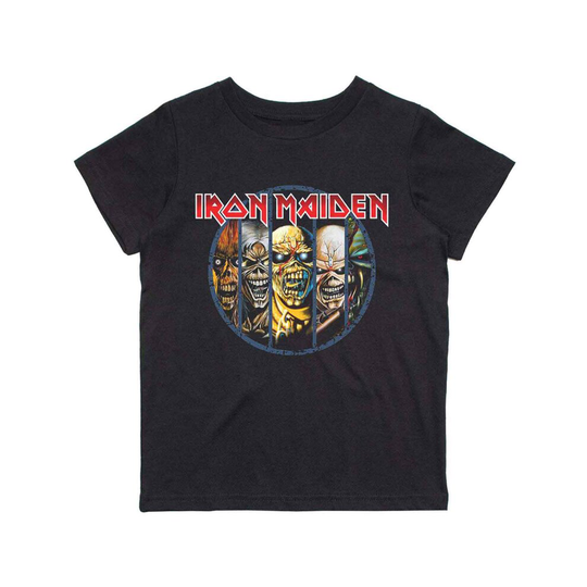 (Large (9/10 Yrs)) Iron Maiden Kids T Shirt Evolution Band Logo new Official Black Ages 5-14 yrs