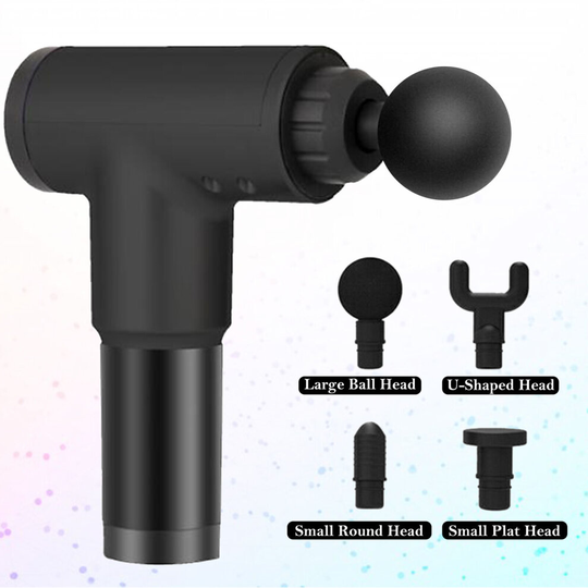 (Black) Massage Gun Deep Percussion Massager Muscle Vibration Relaxing Therapy Tissue UK