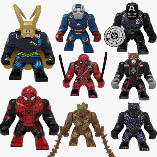 8PCS Iron Man Loki Groot Big Figures Toys Fit Lego