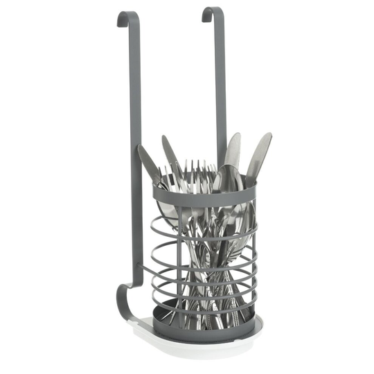 (UTENSIL HOLDER- GREY) LIVIVO Kitchen Saucepan Lid Hooks Tool Utensils Holder Hanging Rail Rack Wall Mounted