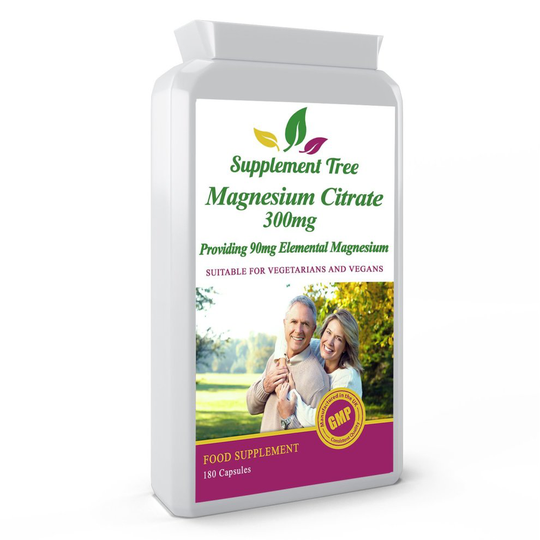 Magnesium Citrate 300mg 180 Capsules | High Absorption Formula Yielding 30% (90mg) Elemental Magnesium | UK Manufactured | Non GMO | Vegans &...