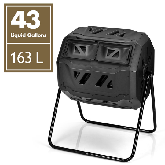43 Gallon Composting Tumbler Compost Bin High Volume Composter
