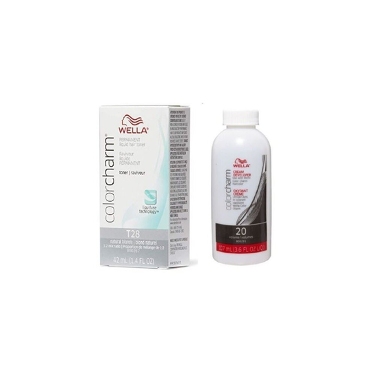 (Wella T28 and 20 Vol. Developer) Wella Color Charm T28 Permanent Liquid Hair Toner and 20 Vol. Developer