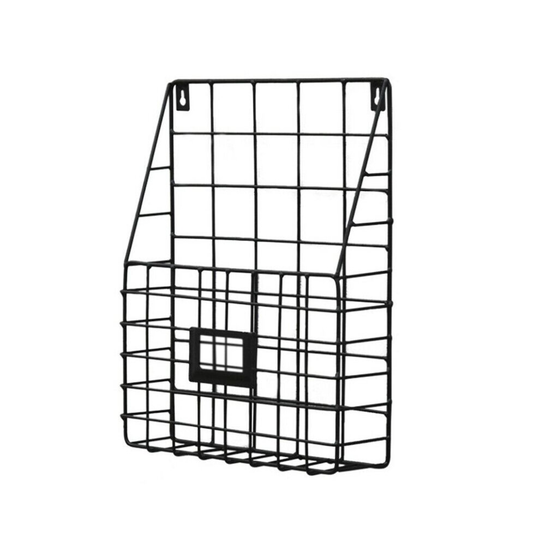 (Mesh Grid Rack) Wall Mounted Wire Metal Shelves Shelving Storage Rack Hanging Basket Bookcases