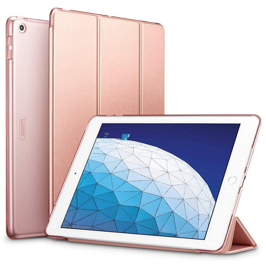 ESR iPad Air 3 Case, Trifold Case for iPad Air 3 2019, Auto Sleep/Wake Lightweight Stand Case, Hard Back Cover Smart Case, Rose Gold