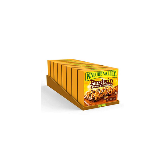Nature Valley Protein Peanut & Chocolate Gluten Free Cereal Bars 4 x 40g (Pack of 8, total 32 Bars)