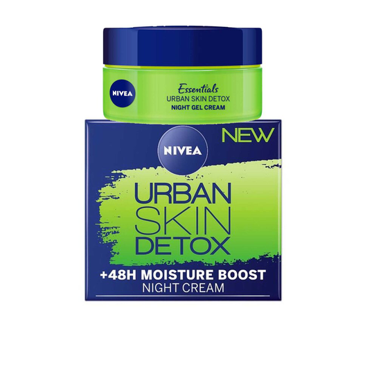 Nivea Urban Skin Detox Night Gel Cream +48h Moisture Boost 50ml Anti Oxidants and Green Tea