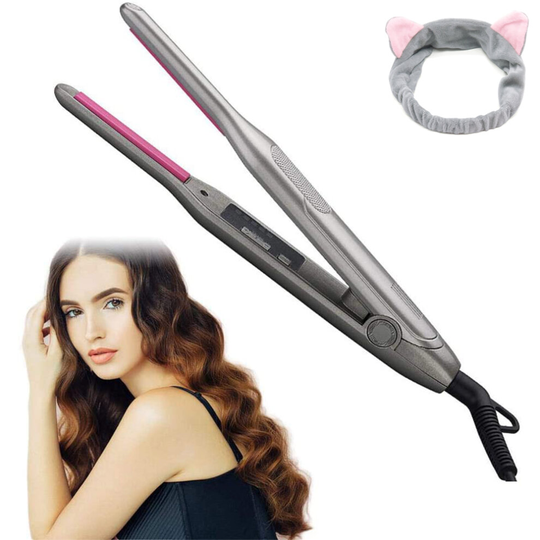 Pencil Flat Iron,3/10 Inch Small Flat Iron Nano Titanium Flat Iron Hair Straightener With Ceramic Plates