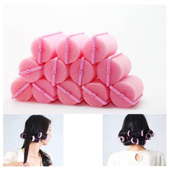 Hot 12Pcs/Bag Magic Sponge Foam Cushion Hair Styling Rollers Curlers T