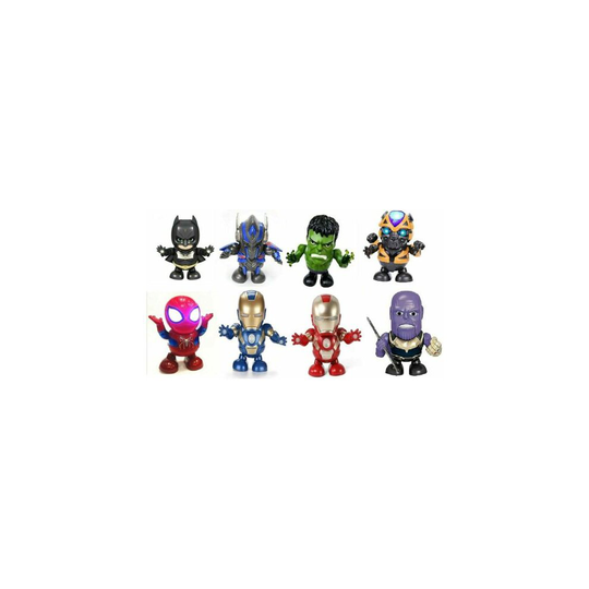 Dancing Hero Toys Iron Man Transformer Spiderman Hulk Etc Music & Light Genuine