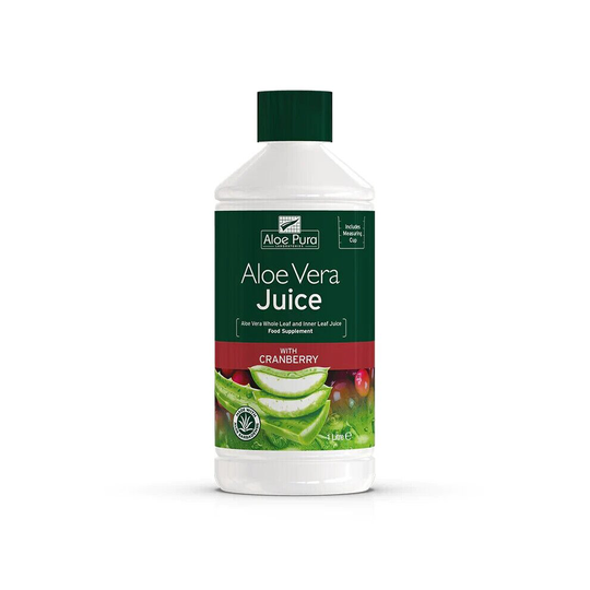 3 X 1 bottle of Aloe Pura Bio-Active Aloe Vera Juice Cranberry Flavour 1 Litre