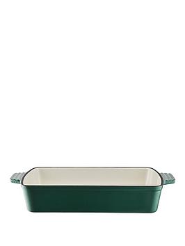 Tower Barbary &Amp; Oak 39 Cm Cast Iron Roaster In Green