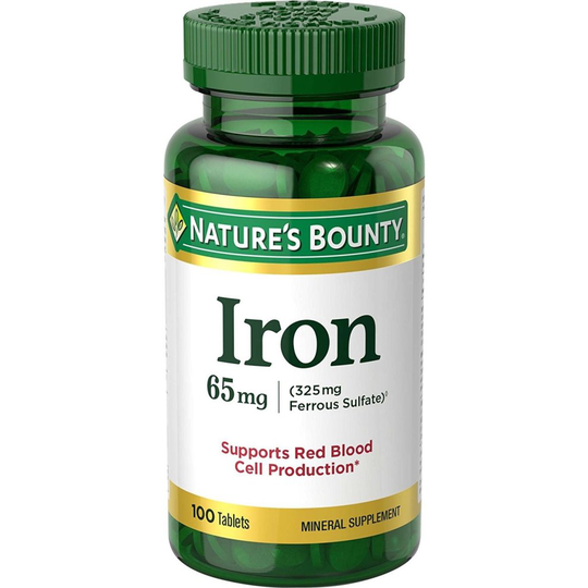 Nature's Bounty Iron 65 mg, 100 Tablets