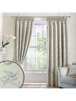 Curtina Bird Trail Pencil Pleat Lined Curtains