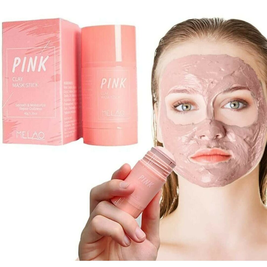 (Pink Mud Mask) Green Tea Natural Purifying Clay Facial Mask Stick