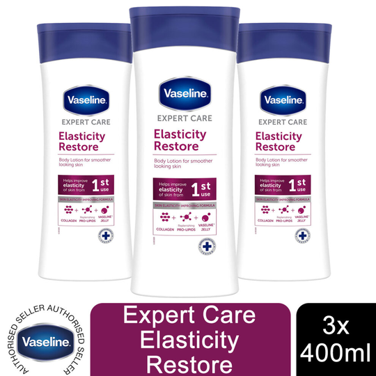 3 Pack Vaseline Elasticity Restore Body Lotion, 400ml