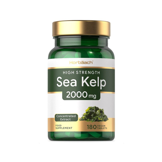 Sea Kelp 2000 mg | 180 Vegan Tablets | Natural Source of Iodine | High Strength | Concentrated Extract | No Artificial Preservatives| by Horbaach