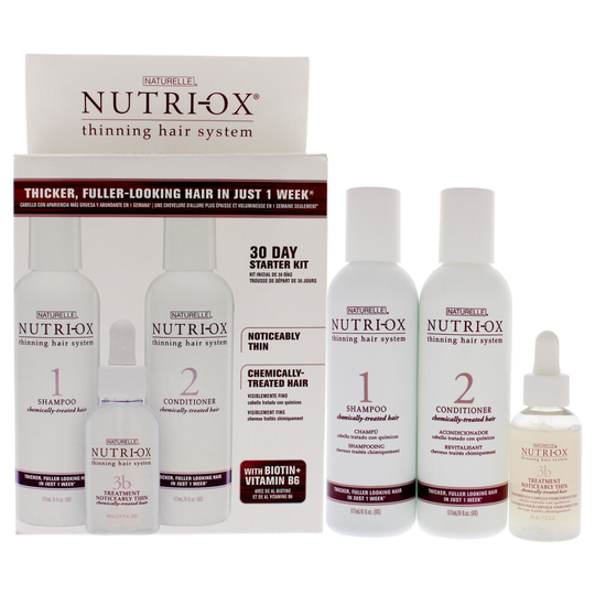 Nutri-Ox Extremely Thin Chemically Treated Hair Starter Kit - 3 Pc Gift Set