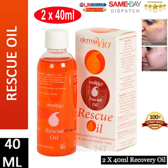 2Xderma Rescue Bio Oil For Stretch Marks Ageing Skin & Blemishes 40Ml