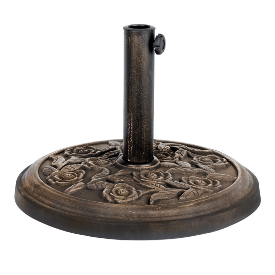 Cast Iron Effect Round Umbrella Parasol Base Patio Outdoor Garden Heavy Duty