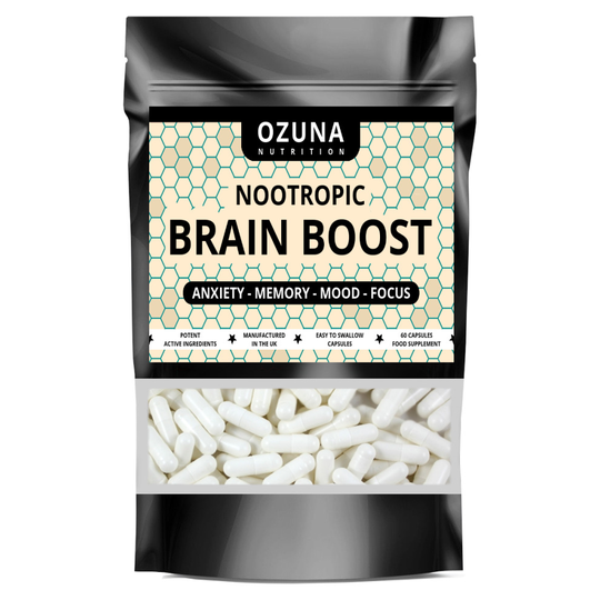 Nootropic Brain Boost - for Anxiety, Insomnia, Stress Relief Improve Mood & Memory | 60 Capsules