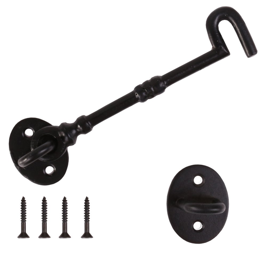 Classic Cast Iron Cabin Hook & Eye - 150mm/6" - Door/Gate Latch