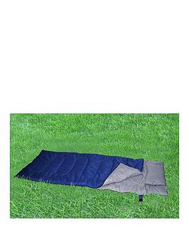 Trekker 300 Sleeping Bag With Extra Length And Pillow Blue/ Grey
