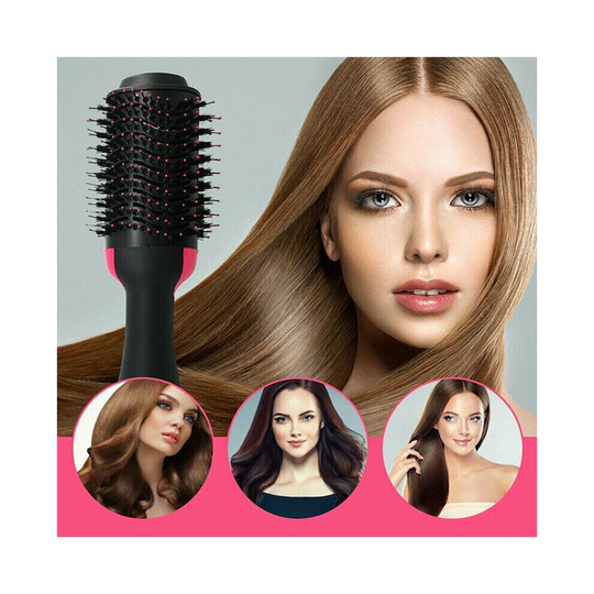 Portable 3 in 1 Hot Air Hair Dryer Styler Heat Comb Brush Straightener Curler