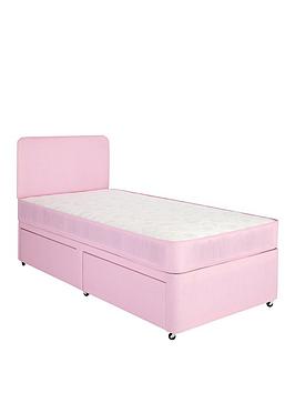 Airsprung Megan Kids Storage Divan With Mattress And Headboard - Pink
