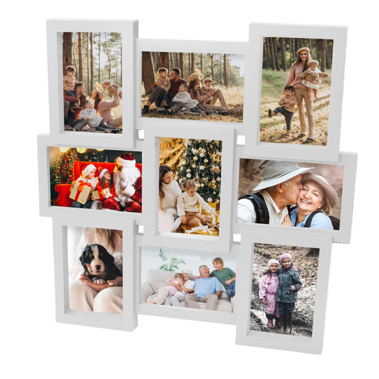 Wall Hanging 9 Photos White Frame Family Multi Collage Aperture Wedding Picture