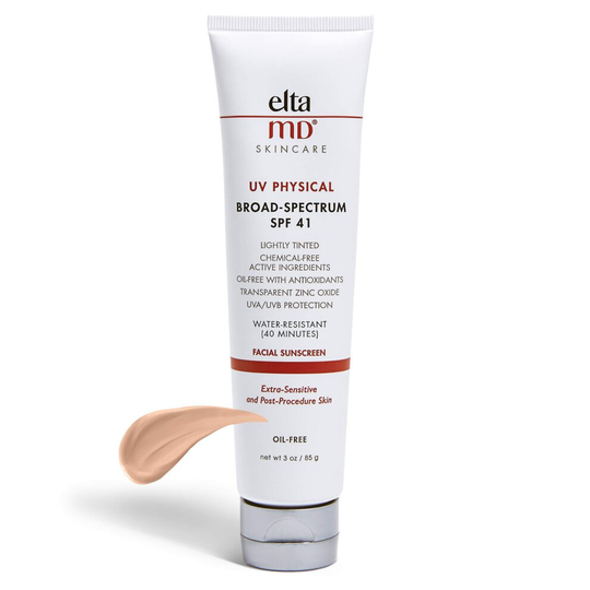 EltaMD UV Physical Tinted Face Sunscreen, Chemical-Free Mineral Sunscreen for Sensitive and Post-Procedure Skin, Non-Greasy, Broad-Spectrum SPF 41, 3.