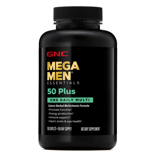 GNC Mega Men Essentials, 50 Plus, One Daily Multivitamin, 150 Caplets