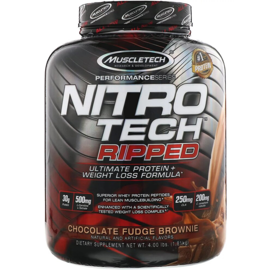 Nitro-Tech Ripped, Chocolate Fudge Brownie - 1810 grams