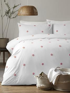 Appletree Dot Garden 100% Cotton Duvet Cover Set In Pink
