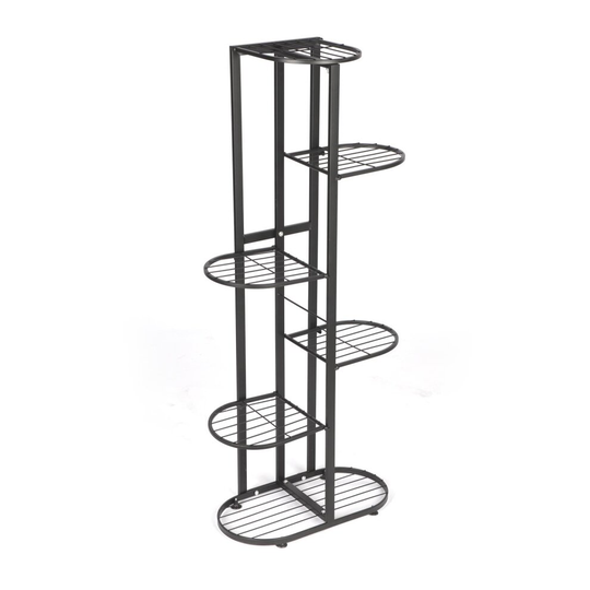 (Black) 6 Tier 7 Pot Flower Plant Stand Storage Indoor