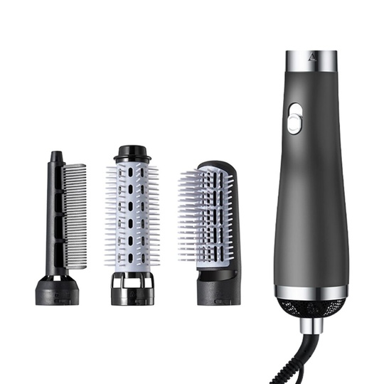 (Grey) 3 In 1 Ionic Hair Dryer Brush Volumizer Hot Air Brush 3 Modes Hair Straightener Comb Curler Hairdryer Brush For Hair