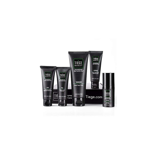 Tiege Hanley Men? Skin Care System Level 2 | Five Amazing Products Including Face Wash, Morning & Bedtime Moisturizer, Exfoliating Scrub & Eye Cr