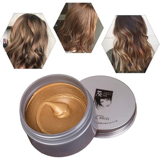 Temporary Hair Wax Hair Colour Wax DIY Non Permanent Washable Hair Dye For Party Cosplay Halloween-Brown