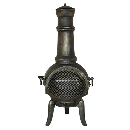 Chiminea Outdoor Heater Patio Garden Log Fire Pit Burner Wood Cast Iron Chimenea