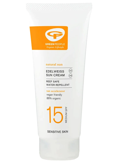 Green People Edelweiss Sun Cream SPF15 with Tan Accelerator 200ml