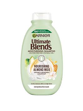 Garnier Ultimate Blends Almond Milk and Agave Sap Moisturising Vegan Shampoo for Dehydrated Hair 400ml, One Colour, Women