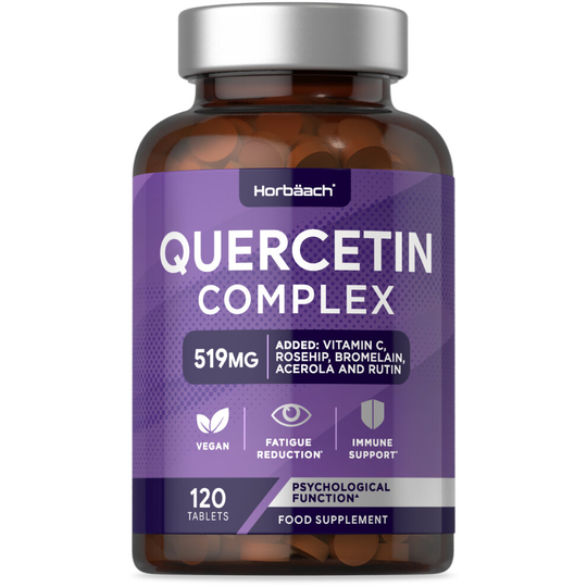 Quercetin Complex 519mg with Bromelain | 120 Vegan Tablets | by Horbaach