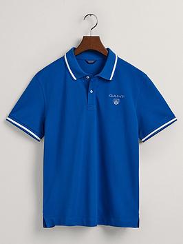 GANT Boys Contrast Shield Relaxed Pique Short Sleeve Polo Shirt - Lapis Blue, Bright Blue, Size 11-12 Years