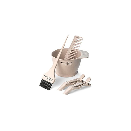 Millie Wilford, Hair Dye Bowl and Brush Set, Tool Kit for Home Hair Dye and Root Touch-up, Recycled Plant Fibre (5 piece)