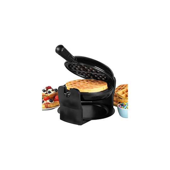 Progress EK4376P Rotary Non-Stick Waffle Maker, 1000W, Easy to Use, Removable Drip Tray, Rotating Function, Cool Touch Handle, 5 Minute Ready Tim