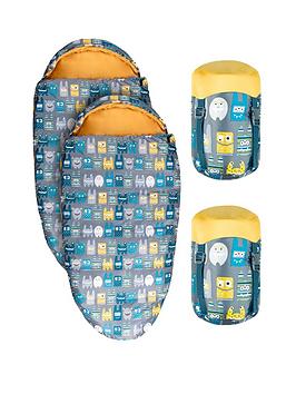 Silentnight Camping Collection Kids Sleeping Bag - Monster - 2 Pack
