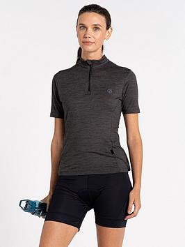 Dare 2b Ladies Pedal Through It Short Sleeve Cycling Jersey - Black, Black, Size 8, Women