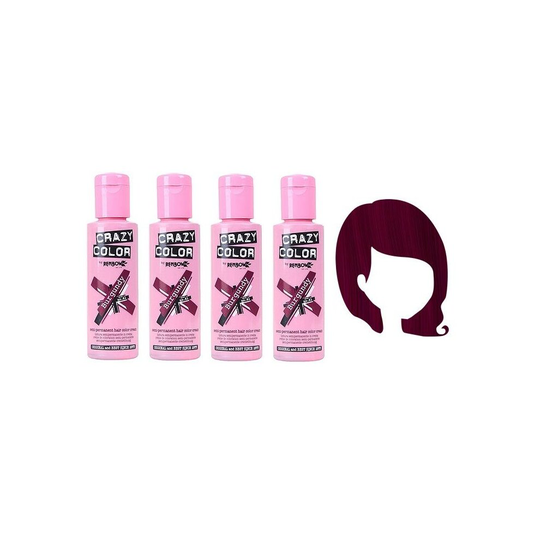 Crazy Color Hair Dye 100ml - Burgundy x4