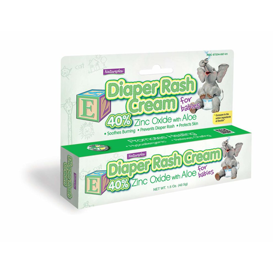 Natureplex Diaper Rash Cream 42.5g, Nappy Cream for Babies, 40% Zinc Oxide with Aloe