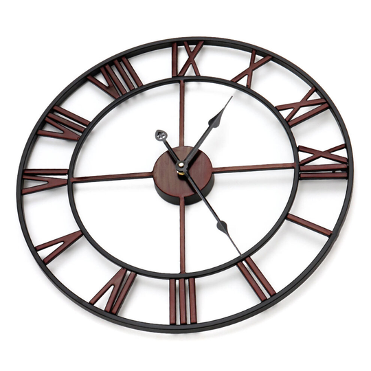 45cm Large Wall Clock Big Roman Numerals Giant Open Face Metal For Home Outdoor Garden COPPER